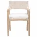 Lucia Outdoor Arm Chair Pure White Synthetic Wicker, Performance White Speckle, Gray Teak