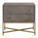 Strand Shagreen 2-Drawer Nightstand Gray Shagreen, Brushed Gold