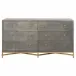 Strand Shagreen 6-Drawer Double Dresser Gray Shagreen, Brushed Gold