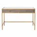 Strand Shagreen Desk Gray Shagreen, Brushed Gold, Clear Glass