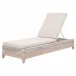 Tapestry Outdoor Chaise Lounge Taupe & White Flat Rope, Taupe Stripe, Performance Pumice, Gray Teak