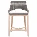 Tapestry Outdoor Counter Stool Dove Flat Rope, White Speckle Stripe, Performance White Speckle, Gray Teak