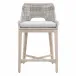 Tapestry Outdoor Counter Stool Taupe & White Flat Rope, Taupe Stripe, Performance Pumice, Gray Teak
