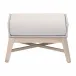 Tapestry Outdoor Footstool Taupe & White Flat Rope, Performance Pumice, Gray Teak