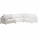 Tropez Outdoor Modular Left Facing 1-Arm Sofa Taupe & White Flat Rope, Performance Pumice, Gray Teak Indoor/Outdoor