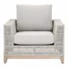 Tropez Outdoor Sofa Chair Taupe & White Flat Rope, Performance Pumice, Gray Teak