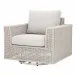 Tropez Outdoor Swivel Rocker Sofa Chair Taupe & White Flat Rope, Performance Pumice