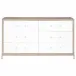 Wrenn 6-Drawer Double Dresser Natural Gray Acacia, Matte White, Brushed Stainless Steel