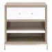 Wrenn 1-Drawer Nightstand Natural Gray Acacia, Matte White, Brushed Stainless Steel