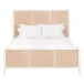 Holland Queen Bed Matte White, Natural Rattan