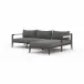 Sherwood Outdoor 2 Pc Sectional Right Arm Facing Chaise Bronze/Charcoal