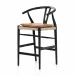 Muestra With Cushion Black Counter Stool/Whiskey Saddle