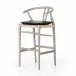 Muestra With Cushion White Grey Bar Stool/Pebble Black