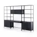 Trey Modular Wall 2 Bookcase Desk Black