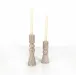 Rosette Taper Candlesticks, Set of Two Taupe