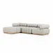 Roma Outdoor 3 Piece Sectional W/Ottoman Ash