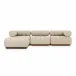 Roma Outdoor 3-Piece Sectional Hayes Cream W/ Ottoman