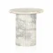 Oranda End Table Polished White Marble