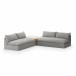 Grant Outdoor 2 Pc Sectional W/Coffee Table Ash