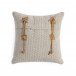Leather Tie Classic Pillow Oatmeal 20x20