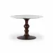 Kestrel Round Dining Table Dark Brown Dark Brown Acacia W/ White Marble