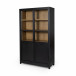 Millie Panel & Glss Door Cabinet Mtt Blk