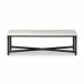 Hammered Iron Coffee Table White Marble