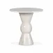 Fox End Table Polished White Marble