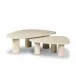 Zion Coffee Table Set Cream Marble