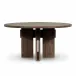 Railay Round Outdoor Dining Table 60" Stained Toasted Brown FSC