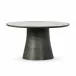 Balboa Outdoor Dining Table 55" Veined White Marble