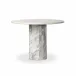 Oranda Round Dining Table 42" Polished White Marble w/ Sealant