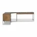 Trey Desk System With Wide Filing Cabinet Auburn Poplar