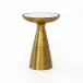 Marlow Mod Pedestal Table Ash Glass Brushed Brass