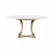 Gage Dining Table 60" Polished White Marble