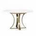 Gage Dining Table 48" Polished White Marble