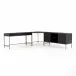 Trey Desk System With Filing Credenza Black Wash Poplar