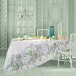 Balade Marine Verde Tablecloth 61"x61", 50% Cotton 50% Linen