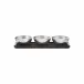 Bernadotte Triple Bowl Set In Stand, Wood/Stainless Steel