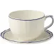 Filet Cobalt Jumbo Cup & Saucer 15 1/4 Oz - 7 1/2" Dia