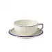 Filet Cobalt Set Of 2 Breakfast Cups & Saucers 13 Oz - 7" Dia