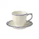 Filet Cobalt Set Of 2 Us Tea Cups & Saucers 8 1/2 Oz, 6" Dia