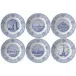 Themed Plates, Monuments De Paris Set Of 6 Dessert Plates Assorted 7 13/16" Dia