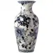 Pivoines Bluees Fluted Vase 2 14 3/16 H