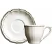 Filet Taupe Set Of 2 Us Tea Cups & Saucers 8 1/2 Oz, 6" Dia