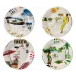 Route Des Indes Set Of 4 Dessert Plates Assorted 8 11/16" Dia