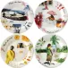 Route Des Indes Canape Plates Assorted 6 1/2" Dia, Set of 4