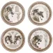 Chevaux Du Vent Set Of 4 Dessert Plates Assorted 8 11/16" Dia