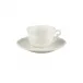 Rocaille White Espresso Cups & Saucers 3,38 oz, Ø 5 1/2 " - H 2 1/16 " Set of 2