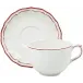 Filet Rouge Jumbo Cup & Saucer 15 1/4 Oz - 7 1/2" Dia